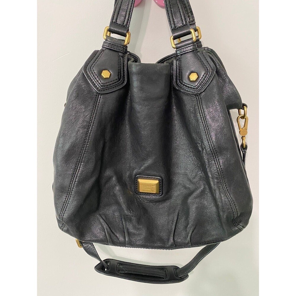 MARC JACOBS BLACK LEATHER FRANCESCA TOTE BAG